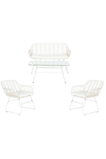 SET SALOTTO RATTAN BIANCO 