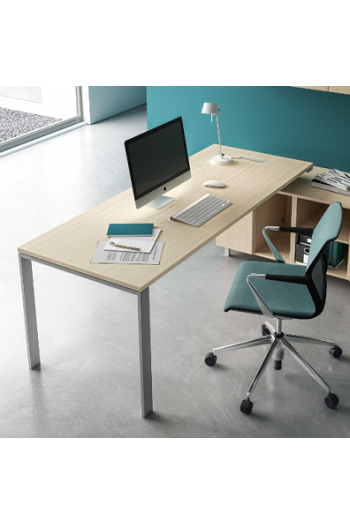 Scrivania gamba U top legno