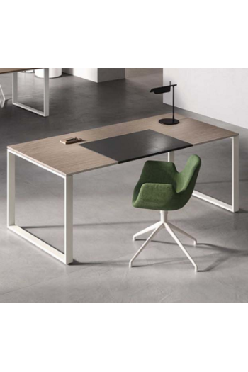 Scrivania gamba anello top legno