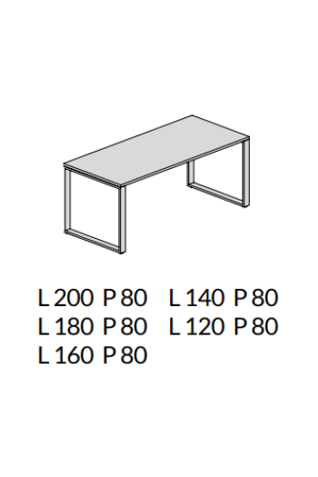 Scrivania gamba U top legno