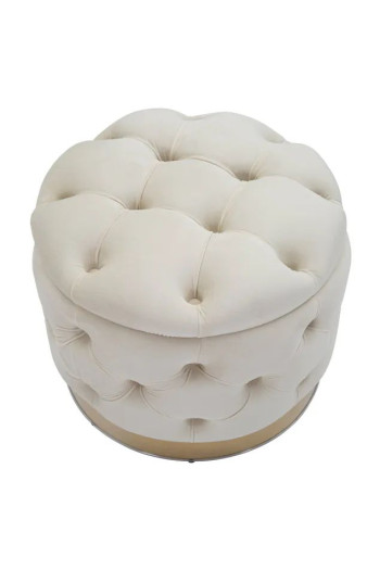 Pouf contenitore rich crema Ø55 cm 