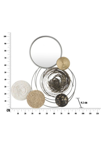 Pannello decorativo circolare con specchio