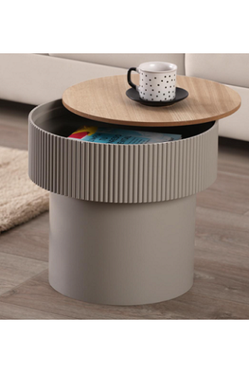 Tavolino contenitore Leslie grigio