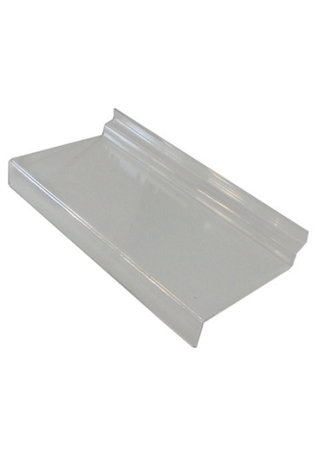 Ripiano in plex con porta prezzo L.25xP.10 cm 